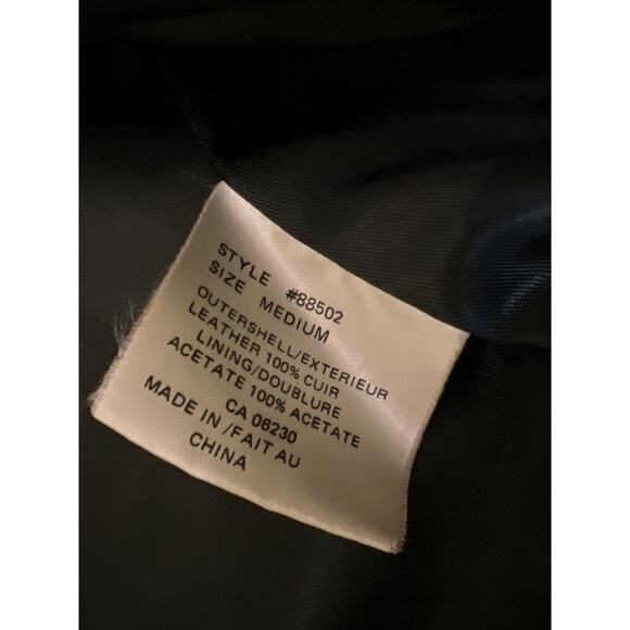 80s Vintage Black Patch Leather Coat Oversized Size Medium Y2K 90s Rare Find - Picture 10 of 11